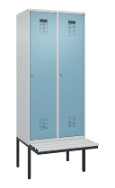 C+P Spind Evolo PLUS 0490407-10 mit Sitzbank 1 Abt.300mm Drehriegel (HxBxT) 2120x300x815mm 7016/7016