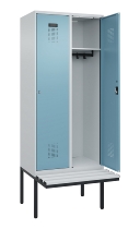 C+P Spind Evolo PLUS 0490407-10 mit Sitzbank 1 Abt.300mm Drehriegel (HxBxT) 2120x300x815mm 7016/7016
