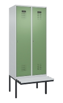 C+P Spind Evolo PLUS 0490407-10 mit Sitzbank 1 Abt.300mm Drehriegel (HxBxT) 2120x300x815mm 7016/7016