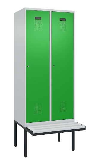 C+P Spind Evolo PLUS 0490407-10 mit Sitzbank 1 Abt.300mm Drehriegel (HxBxT) 2120x300x815mm 7016/7016