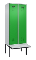 C+P Spind Evolo PLUS 0490407-10 mit Sitzbank 1 Abt.300mm Drehriegel (HxBxT) 2120x300x815mm 7016/7016