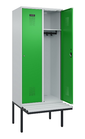 C+P Spind Evolo PLUS 0490407-10 mit Sitzbank 1 Abt.300mm Drehriegel (HxBxT) 2120x300x815mm 7016/7016