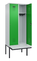 C+P Spind Evolo PLUS 0490407-10 mit Sitzbank 1 Abt.300mm Drehriegel (HxBxT) 2120x300x815mm 7016/7016