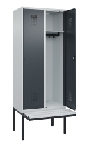C+P Spind Evolo PLUS 0490407-10 mit Sitzbank 1 Abt.300mm Drehriegel (HxBxT) 2120x300x815mm 7016/7016