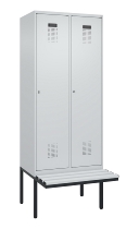 C+P Spind Evolo PLUS 0490407-10 mit Sitzbank 1 Abt.300mm Drehriegel (HxBxT) 2120x300x815mm 7016/7016