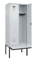 C+P Spind Evolo PLUS 0490407-10 mit Sitzbank 1 Abt.300mm Drehriegel (HxBxT) 2120x300x815mm 7016/7016