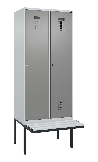 C+P Spind Evolo PLUS 0490407-10 mit Sitzbank 1 Abt.300mm Drehriegel (HxBxT) 2120x300x815mm 7016/7016