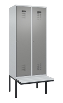 C+P Spind Evolo PLUS 0490407-10 mit Sitzbank 1 Abt.300mm Drehriegel (HxBxT) 2120x300x815mm 7016/7016