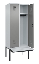 C+P Spind Evolo PLUS 0490407-10 mit Sitzbank 1 Abt.300mm Drehriegel (HxBxT) 2120x300x815mm 7016/7016