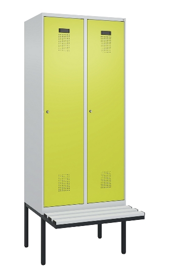 C+P Spind Evolo PLUS 0490407-10 mit Sitzbank 1 Abt.300mm Drehriegel (HxBxT) 2120x300x815mm 7016/7016