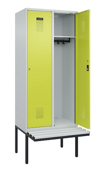 C+P Spind Evolo PLUS 0490407-10 mit Sitzbank 1 Abt.300mm Drehriegel (HxBxT) 2120x300x815mm 7016/7016