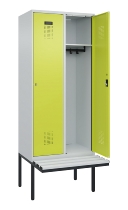 C+P Spind Evolo PLUS 0490407-10 mit Sitzbank 1 Abt.300mm Drehriegel (HxBxT) 2120x300x815mm 7016/7016