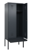 C+P Spind Evolo PLUS 0490407-10 mit Sitzbank 1 Abt.300mm Drehriegel (HxBxT) 2120x300x815mm 7016/7016
