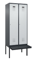 C+P Spind Evolo PLUS 0490407-10 mit Sitzbank 1 Abt.300mm Drehriegel (HxBxT) 2120x300x815mm 7016/7016