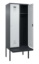 C+P Spind Evolo PLUS 0490407-10 mit Sitzbank 1 Abt.300mm Drehriegel (HxBxT) 2120x300x815mm 7016/7016