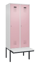 C+P Spind Evolo PLUS 0490407-10 mit Sitzbank 1 Abt.300mm Drehriegel (HxBxT) 2120x300x815mm 7016/7016