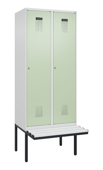 C+P Spind Evolo PLUS 0490407-10 mit Sitzbank 1 Abt.300mm Drehriegel (HxBxT) 2120x300x815mm 7016/7016