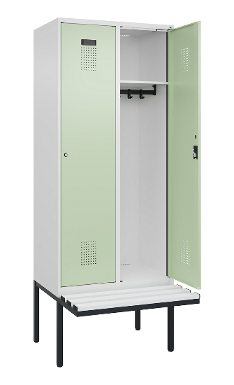 C+P Spind Evolo PLUS 0490407-10 mit Sitzbank 1 Abt.300mm Drehriegel (HxBxT) 2120x300x815mm 7016/7016
