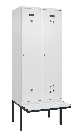 C+P Spind Evolo PLUS 0490407-10 mit Sitzbank 1 Abt.300mm Drehriegel (HxBxT) 2120x300x815mm 7016/7016