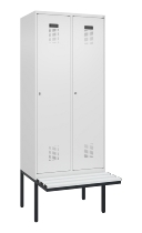 C+P Spind Evolo PLUS 0490407-10 mit Sitzbank 1 Abt.300mm Drehriegel (HxBxT) 2120x300x815mm 7016/7016