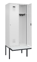 C+P Spind Evolo PLUS 0490407-10 mit Sitzbank 1 Abt.300mm Drehriegel (HxBxT) 2120x300x815mm 7016/7016