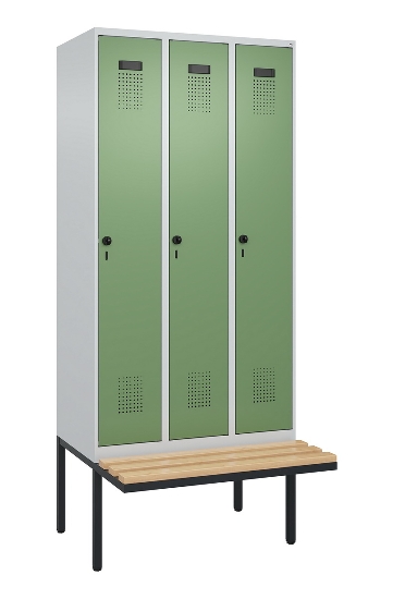 C+P Spind Evolo PLUS 0490407-10 mit Sitzbank 1 Abt.300mm Zylinder (HxBxT) 2120x300x815mm 9016/9016