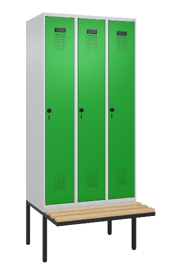 C+P Spind Evolo PLUS 0490407-10 mit Sitzbank 1 Abt.300mm Zylinder (HxBxT) 2120x300x815mm 9016/9016