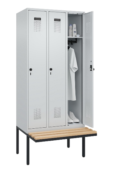 C+P Spind Evolo PLUS 0490407-10 mit Sitzbank 1 Abt.300mm Zylinder (HxBxT) 2120x300x815mm 9016/9016