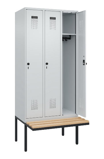C+P Spind Evolo PLUS 0490407-10 mit Sitzbank 1 Abt.300mm Zylinder (HxBxT) 2120x300x815mm 9016/9016