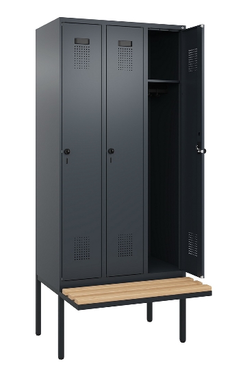 C+P Spind Evolo PLUS 0490407-10 mit Sitzbank 1 Abt.300mm Zylinder (HxBxT) 2120x300x815mm 9016/9016