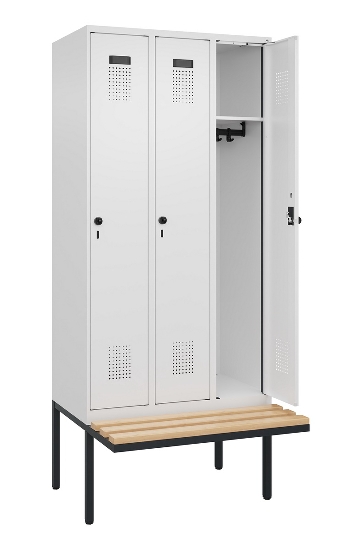 C+P Spind Evolo PLUS 0490407-10 mit Sitzbank 1 Abt.300mm Zylinder (HxBxT) 2120x300x815mm 9016/9016