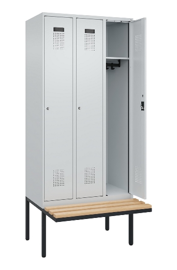C+P Spind Evolo PLUS 0490407-10 mit Sitzbank 1 Abt.300mm Zylinder (HxBxT) 2120x300x815mm 9016/9016