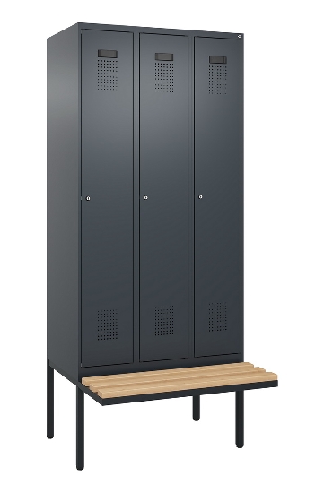 C+P Spind Evolo PLUS 0490407-10 mit Sitzbank 1 Abt.300mm Zylinder (HxBxT) 2120x300x815mm 9016/9016