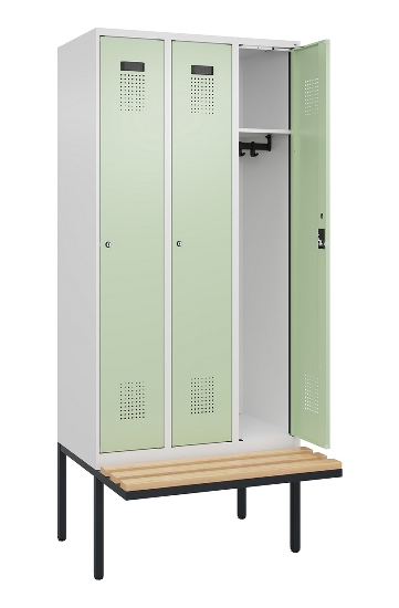 C+P Spind Evolo PLUS 0490407-10 mit Sitzbank 1 Abt.300mm Zylinder (HxBxT) 2120x300x815mm 9016/9016