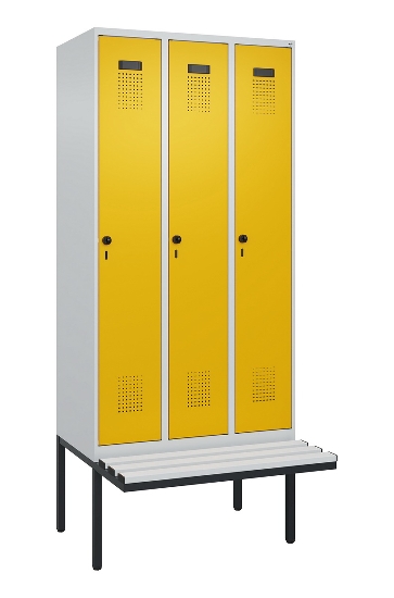 C+P Spind Evolo PLUS 0490407-10 mit Sitzbank 1 Abt.300mm Drehriegel (HxBxT) 2120x300x815mm 7016/7016