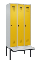 C+P Spind Evolo PLUS 0490407-10 mit Sitzbank 1 Abt.300mm Drehriegel (HxBxT) 2120x300x815mm 7016/7016