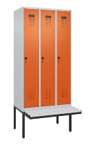C+P Spind Evolo PLUS 0490407-10 mit Sitzbank 1 Abt.300mm Drehriegel (HxBxT) 2120x300x815mm 7016/7016