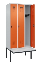 C+P Spind Evolo PLUS 0490407-10 mit Sitzbank 1 Abt.300mm Drehriegel (HxBxT) 2120x300x815mm 7016/7016