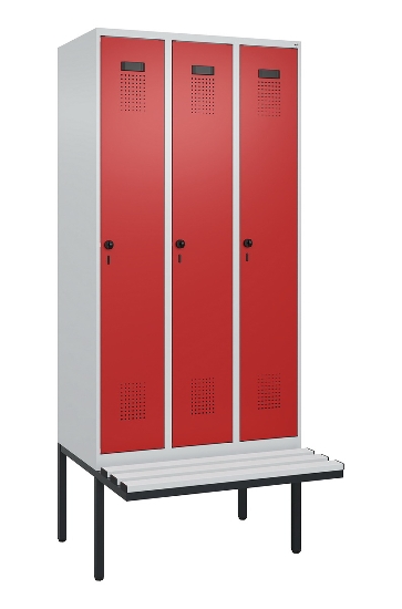 C+P Spind Evolo PLUS 0490407-10 mit Sitzbank 1 Abt.300mm Drehriegel (HxBxT) 2120x300x815mm 7016/7016