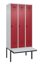 C+P Spind Evolo PLUS 0490407-10 mit Sitzbank 1 Abt.300mm Drehriegel (HxBxT) 2120x300x815mm 7016/7016