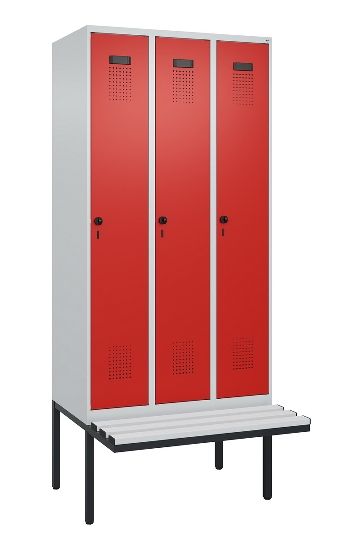 C+P Spind Evolo PLUS 0490407-10 mit Sitzbank 1 Abt.300mm Drehriegel (HxBxT) 2120x300x815mm 7016/7016