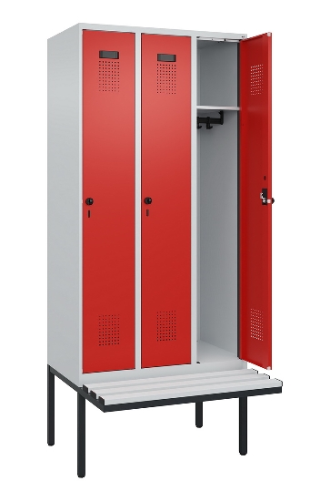 C+P Spind Evolo PLUS 0490407-10 mit Sitzbank 1 Abt.300mm Drehriegel (HxBxT) 2120x300x815mm 7016/7016