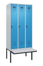 C+P Spind Evolo PLUS 0490407-10 mit Sitzbank 1 Abt.300mm Drehriegel (HxBxT) 2120x300x815mm 7016/7016