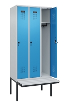 C+P Spind Evolo PLUS 0490407-10 mit Sitzbank 1 Abt.300mm Drehriegel (HxBxT) 2120x300x815mm 7016/7016
