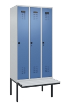 C+P Spind Evolo PLUS 0490407-10 mit Sitzbank 1 Abt.300mm Drehriegel (HxBxT) 2120x300x815mm 7016/7016