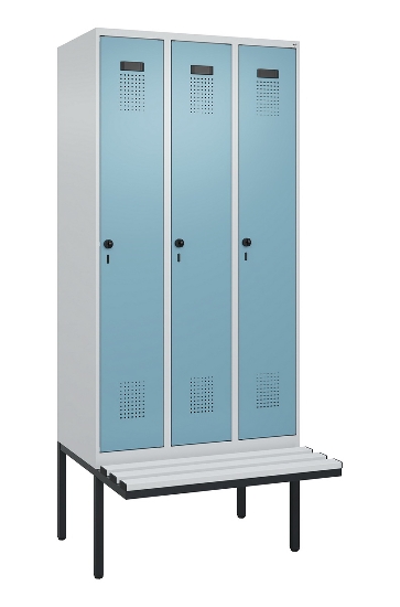 C+P Spind Evolo PLUS 0490407-10 mit Sitzbank 1 Abt.300mm Drehriegel (HxBxT) 2120x300x815mm 7016/7016