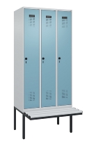 C+P Spind Evolo PLUS 0490407-10 mit Sitzbank 1 Abt.300mm Drehriegel (HxBxT) 2120x300x815mm 7016/7016