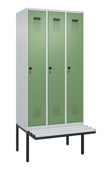 C+P Spind Evolo PLUS 0490407-10 mit Sitzbank 1 Abt.300mm Drehriegel (HxBxT) 2120x300x815mm 7016/7016