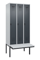 C+P Spind Evolo PLUS 0490407-10 mit Sitzbank 1 Abt.300mm Drehriegel (HxBxT) 2120x300x815mm 7016/7016