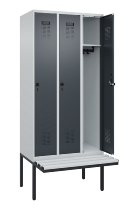 C+P Spind Evolo PLUS 0490407-10 mit Sitzbank 1 Abt.300mm Drehriegel (HxBxT) 2120x300x815mm 7016/7016
